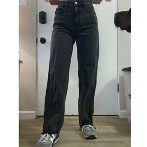 Wide Leg Slouchy Black Jeans